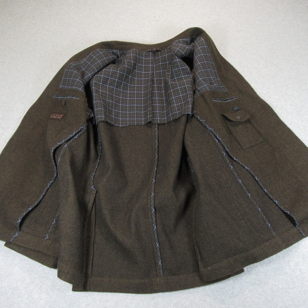 Kroon Tweed Sport Coat 46L 3 Button Brown Textured Stripe Unstructured 2 Vent - Picture 9 of 11